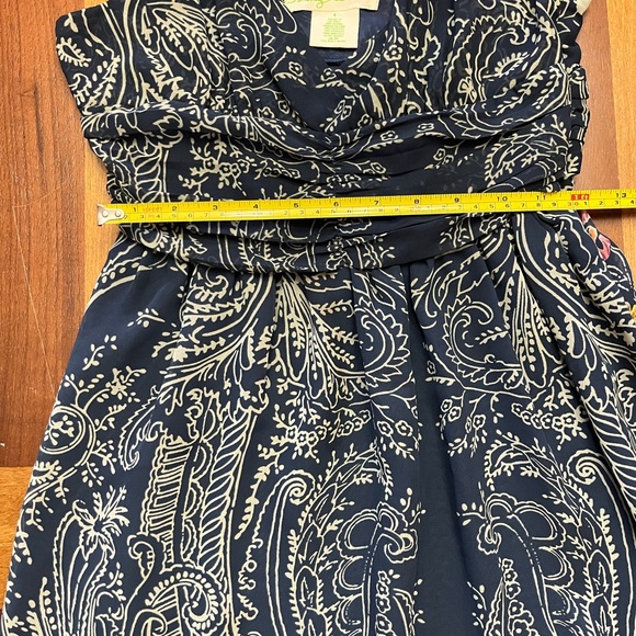 Anthropologie/Staring at Stars Navy Blue Paisley Floral Dress Size 4 - Picture 9 of 9